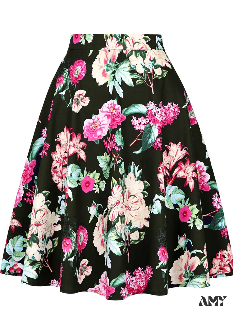 Amy Fashion - Runway Vintage Rockabilly Midi Skirt - Image 15