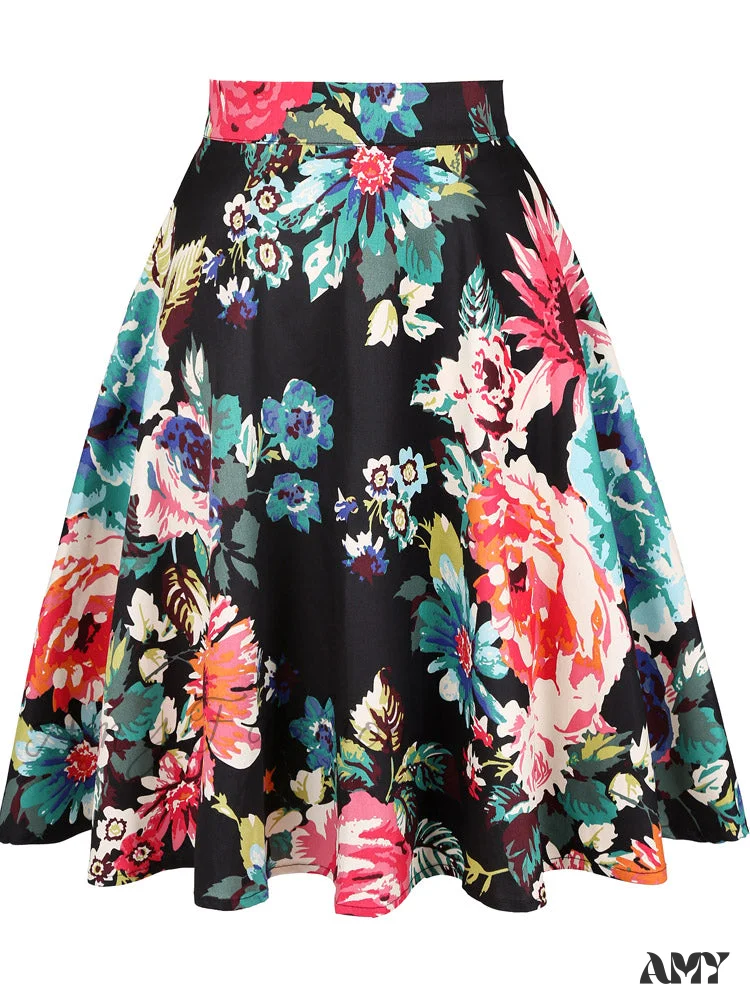 Amy Fashion - Runway Vintage Rockabilly Midi Skirt - Image 22