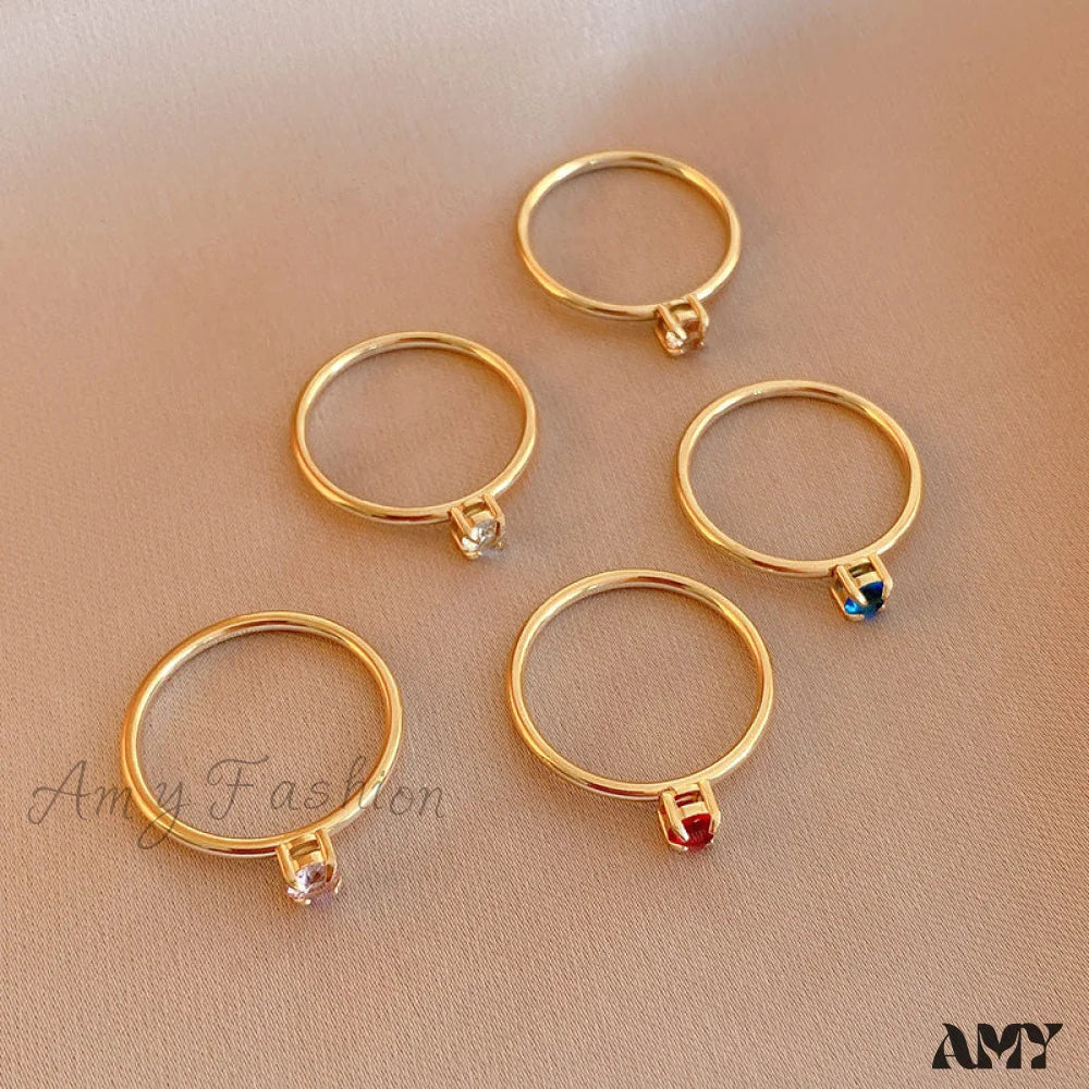 Amy Fashion - Shining Colorful Zircon Custom Closed Rings - Image 3