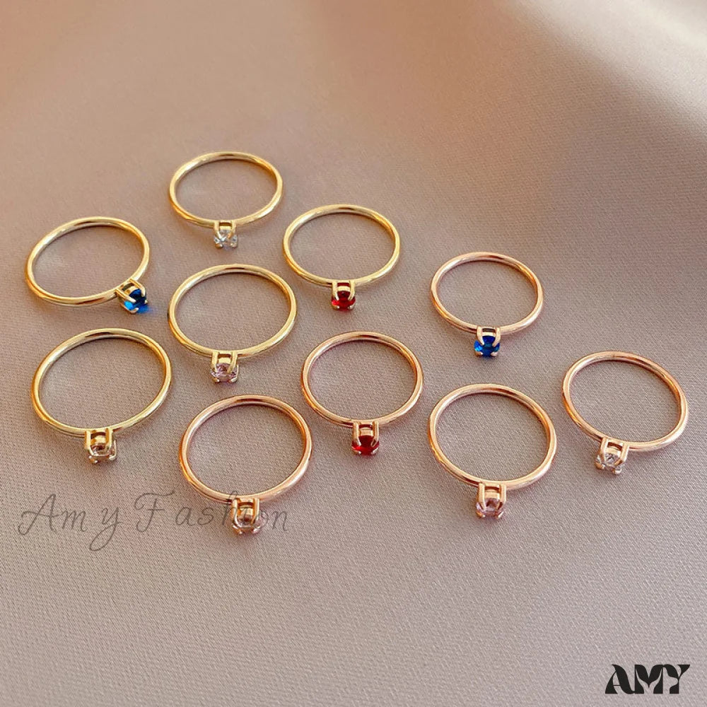 Amy Fashion - Shining Colorful Zircon Custom Closed Rings - Image 4