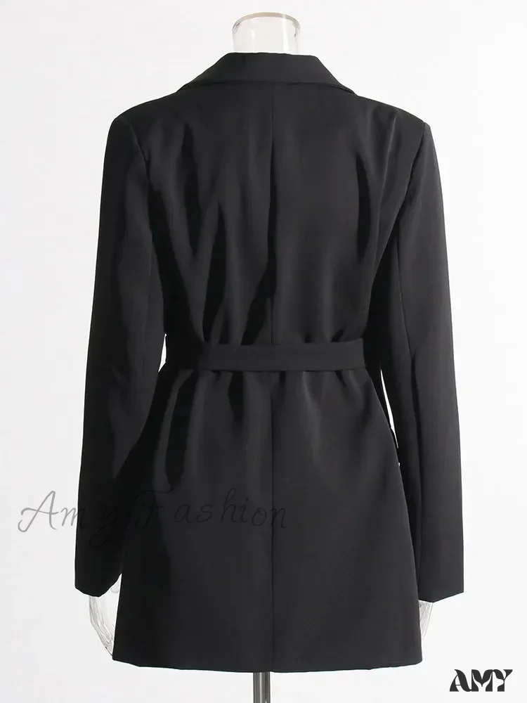 Minimalist Casual Notched Collar Long Sleeve Spliced Single Button Solid Temperament Female Blazer - Image 3