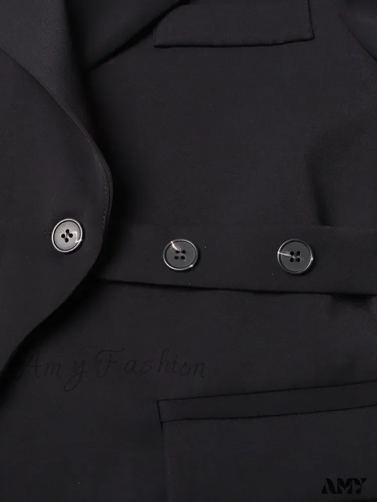 Minimalist Casual Notched Collar Long Sleeve Spliced Single Button Solid Temperament Female Blazer - Image 6