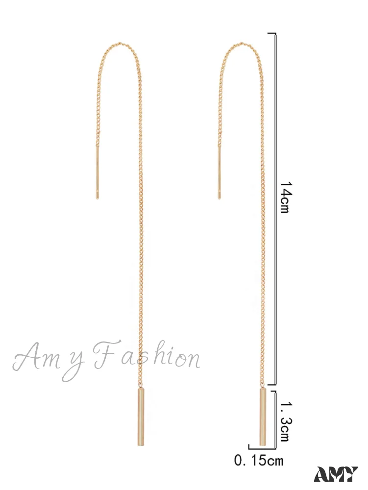 Amy Fashion - Minimalist Threader Earrings - Image 3
