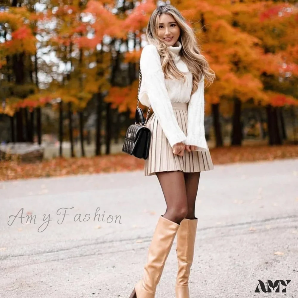 Amy Fashion - Chic High Waisted Sexy A-line Mini Fashion Skirt - Image 8