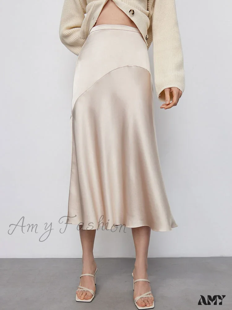 Amy Fashion - Chic Trumpet Satin Silky Skirt - Image 8