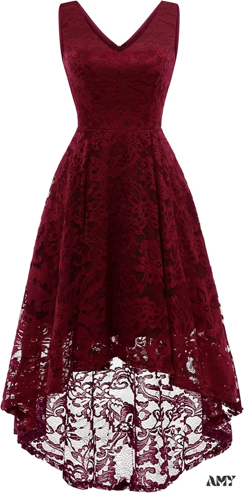 Amy Fashion - Christmas Vintage Floral Lace Sleeveless Formal Swing Dress - Image 5
