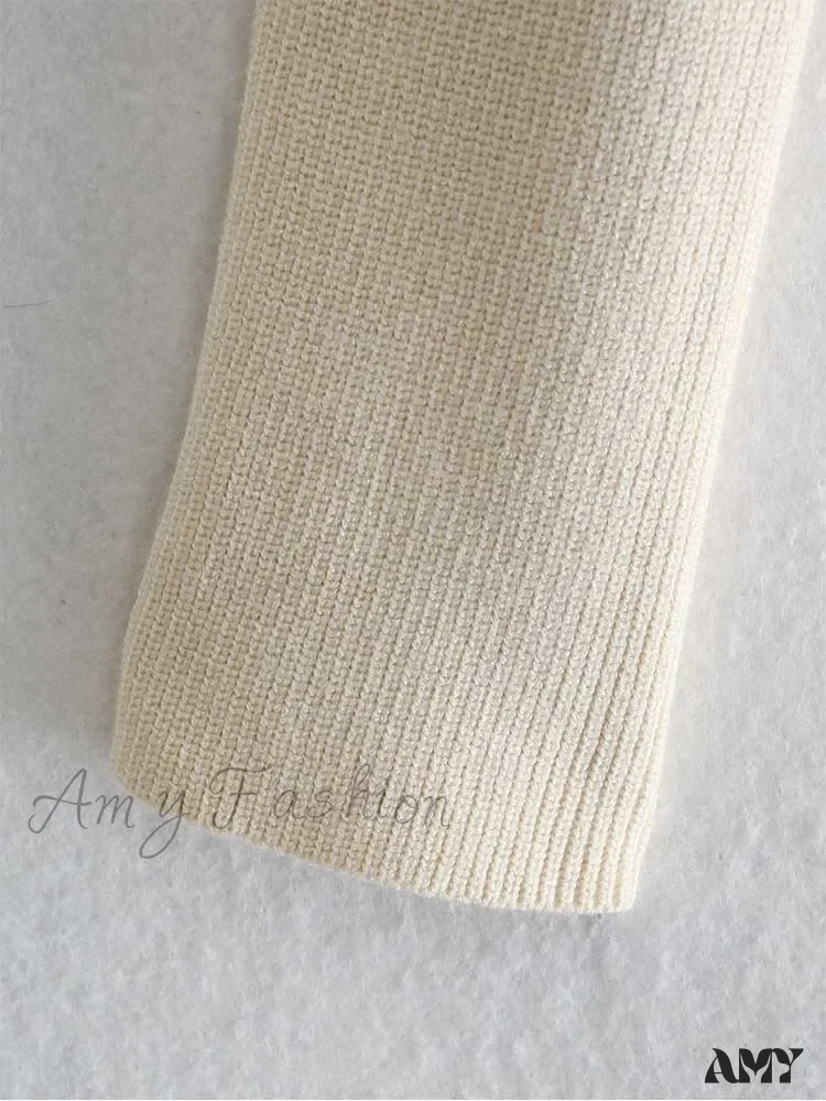 New Knitting Heart-Neck Casual Slim-Fit Tight Long-Arm Sweater - Image 4