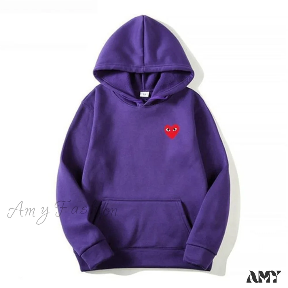 Amy Fashion - Cotton Heart-Eye Printed Fall/Winter Casual Hoodies - Image 14