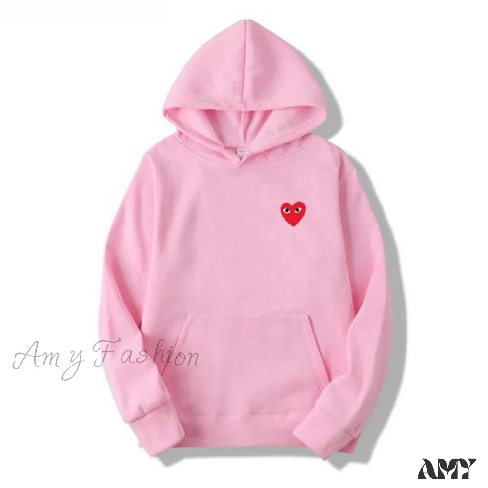 Amy Fashion - Cotton Heart-Eye Printed Fall/Winter Casual Hoodies - Image 3