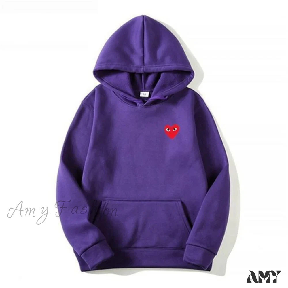 Amy Fashion - Cotton Heart-Eye Printed Fall/Winter Casual Hoodies - Image 4