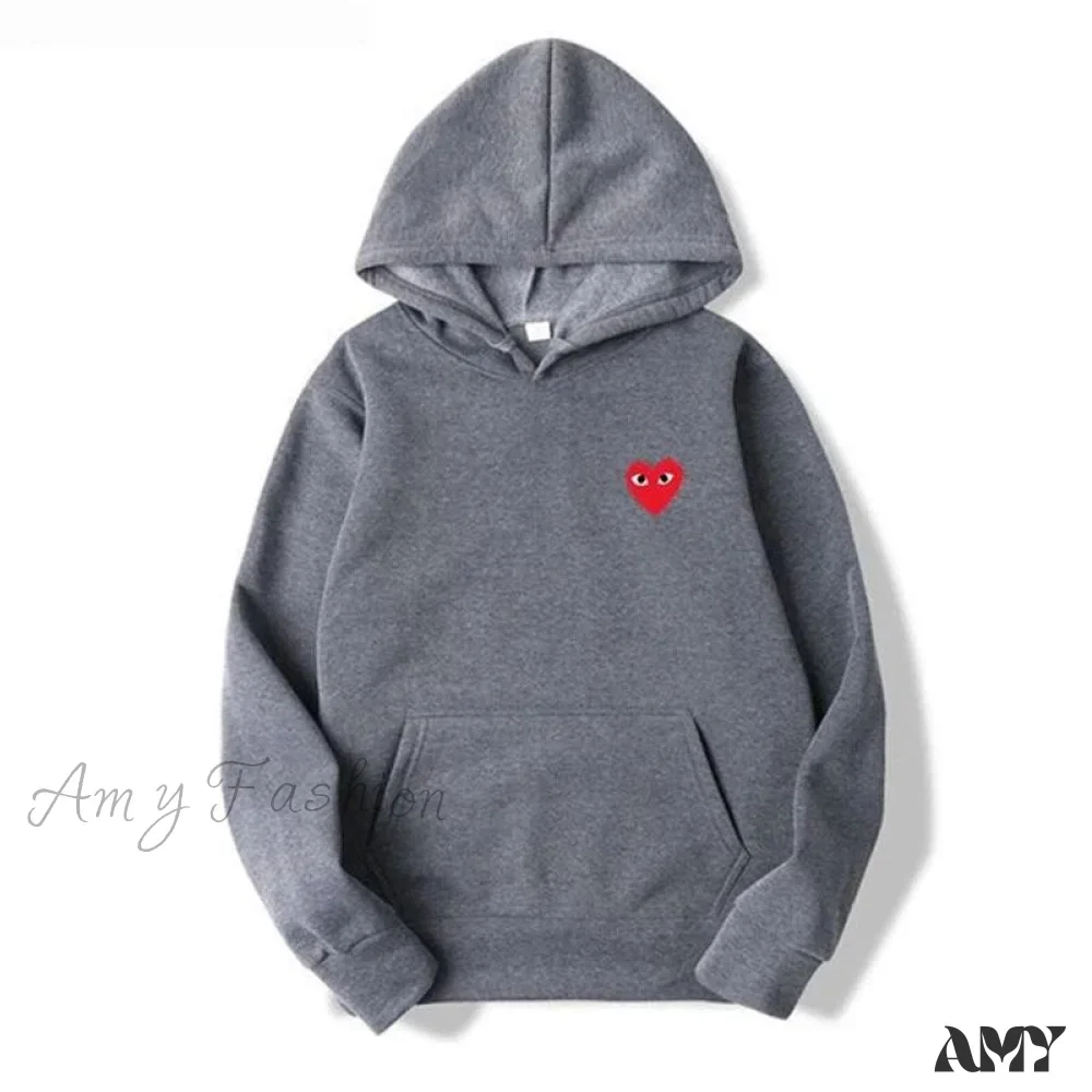 Amy Fashion - Cotton Heart-Eye Printed Fall/Winter Casual Hoodies - Image 5