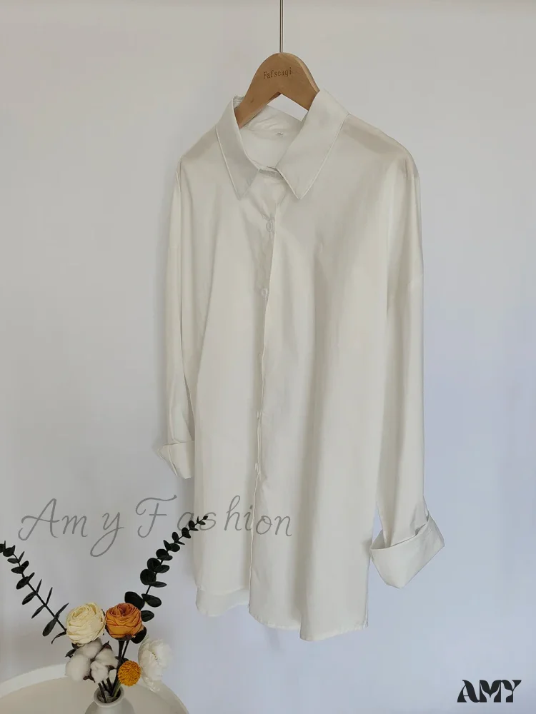 New Orange Oversize Cotton Candy Color Basic Button Down Blouse - Image 8
