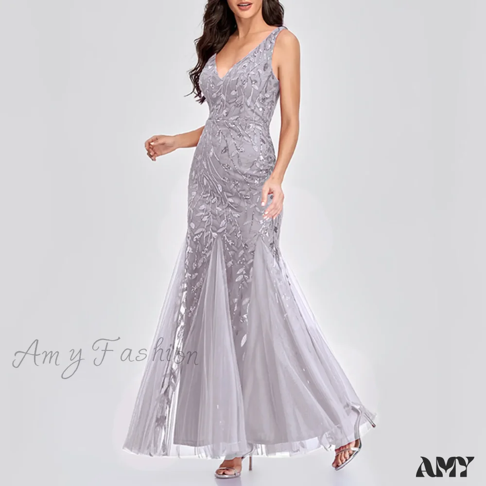 New Square-Collar Sequined Long-Sleeve Ruffle Hem Bodycon Evening Party Vestidos Dress - Image 2