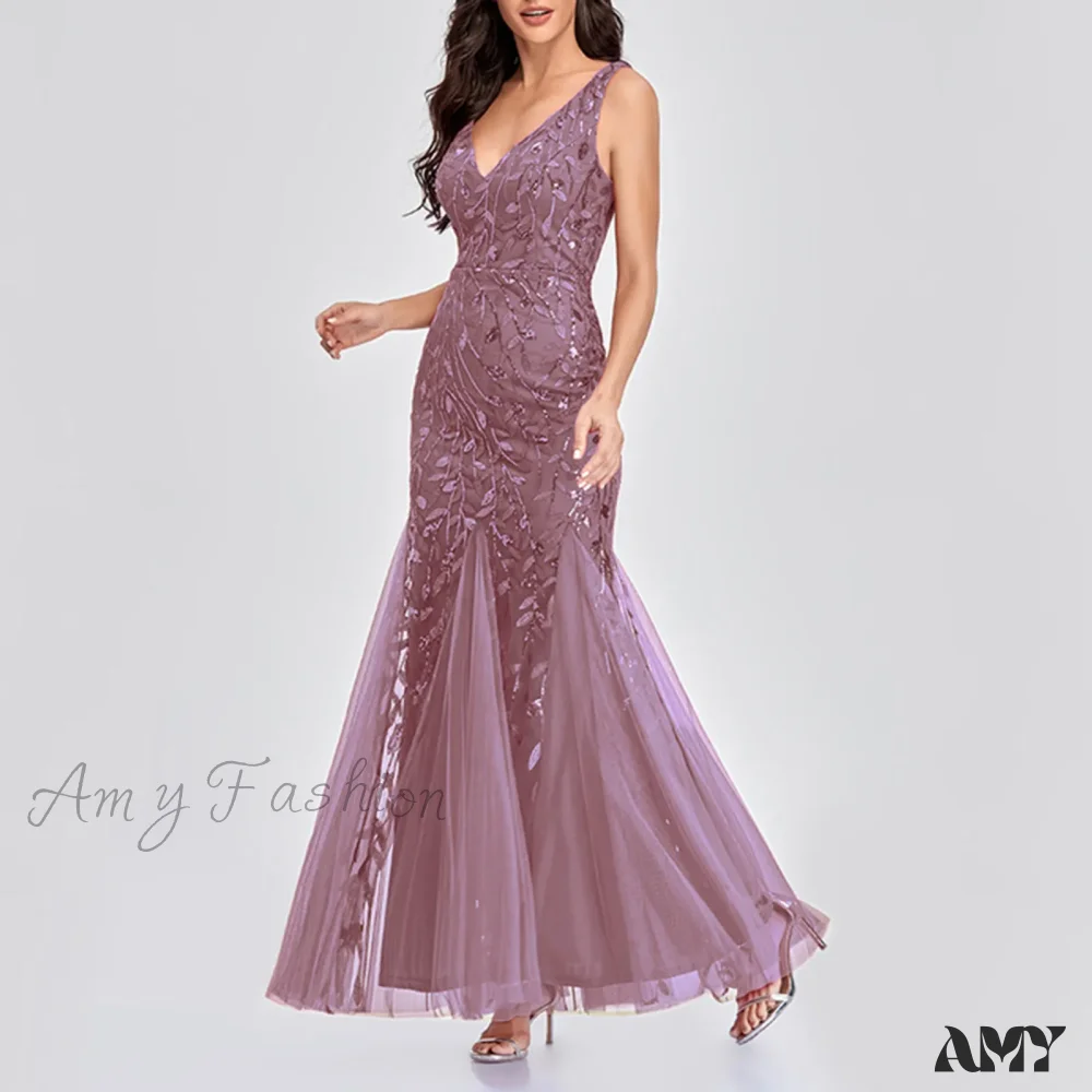 New Square-Collar Sequined Long-Sleeve Ruffle Hem Bodycon Evening Party Vestidos Dress - Image 3