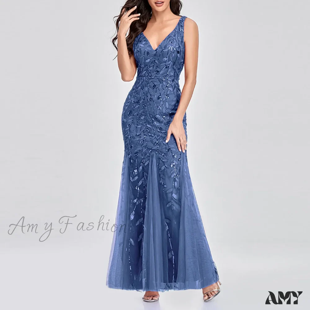 New Square-Collar Sequined Long-Sleeve Ruffle Hem Bodycon Evening Party Vestidos Dress - Image 5