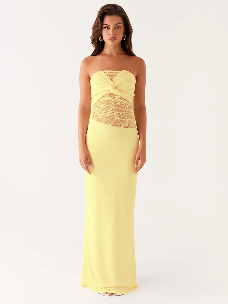 Off-shoulder Patchwork Lace Bodycon Dress - Image 2