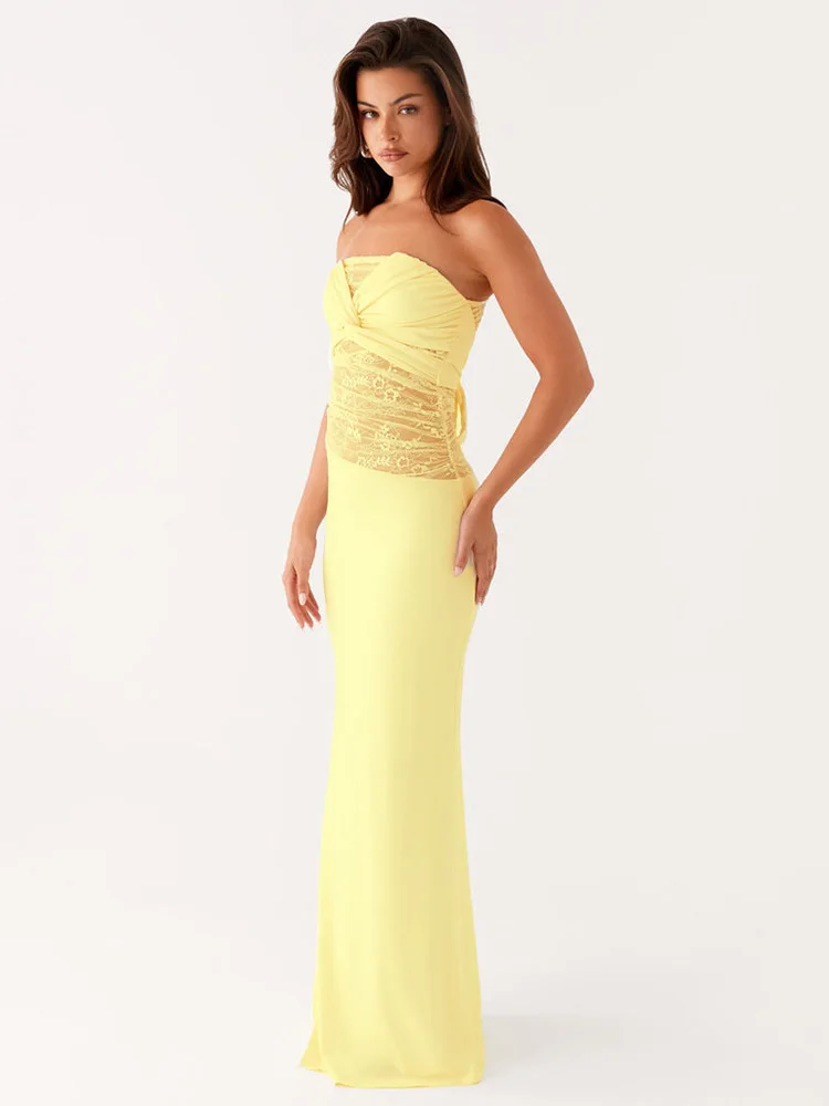 Off-shoulder Patchwork Lace Bodycon Dress - Image 3