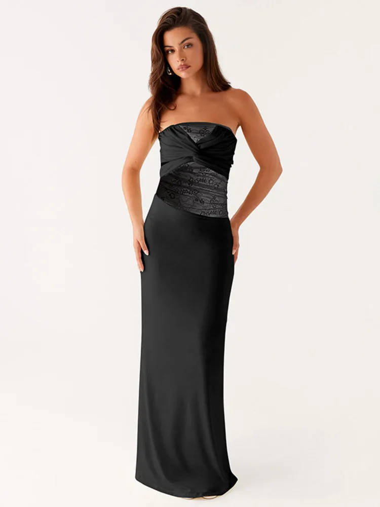 Off-shoulder Patchwork Lace Bodycon Dress - Image 5