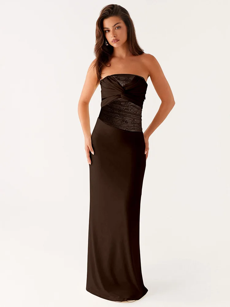 Off-shoulder Patchwork Lace Bodycon Dress - Image 6
