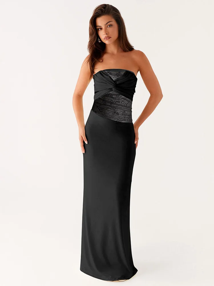 Off-shoulder Patchwork Lace Bodycon Dress - Image 7