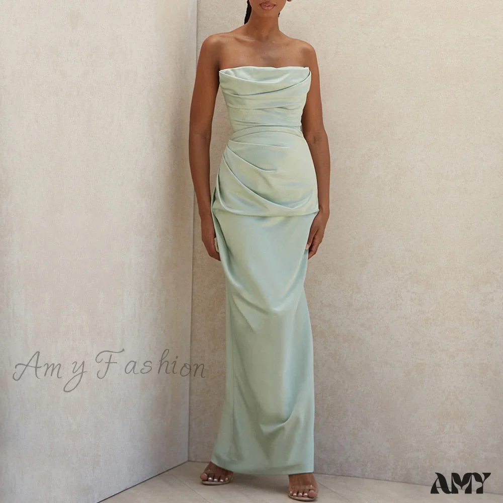 Amy Fashion - Off Shoulder Sleeveless Backless Side Split Dress - Image 8
