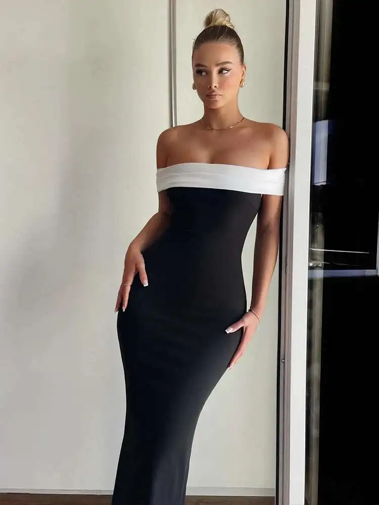 Off Shoulder Slim Bodycon Midi Dress - Image 3
