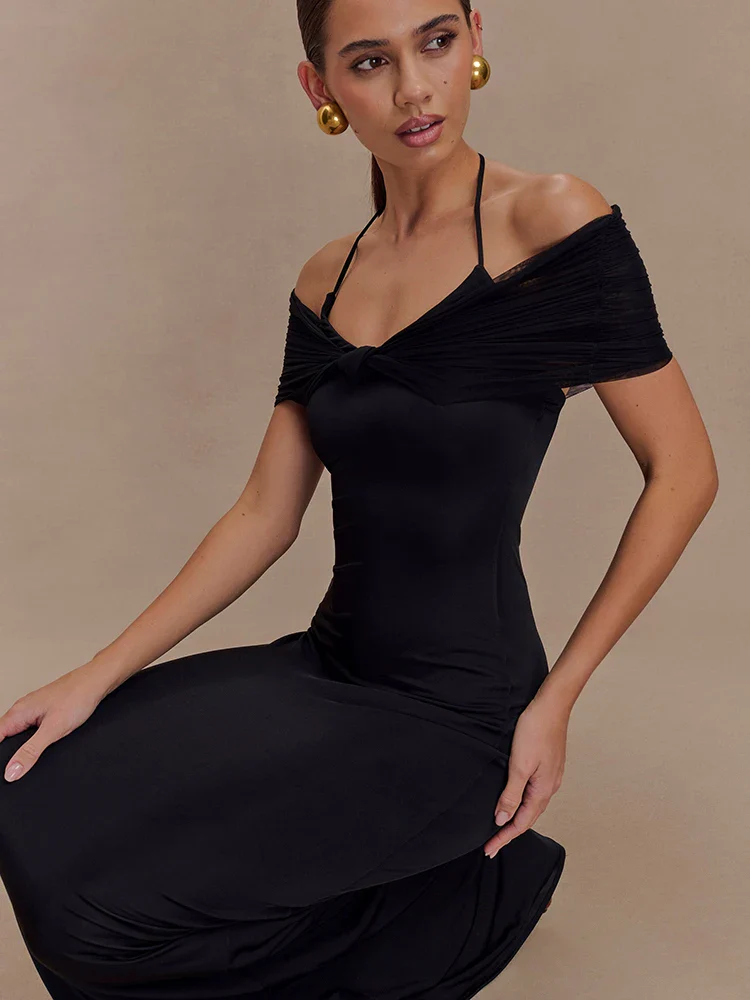Off Shoulder Strapless Maxi Dress - Image 3