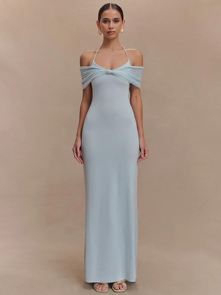 Off Shoulder Strapless Maxi Dress - Image 4