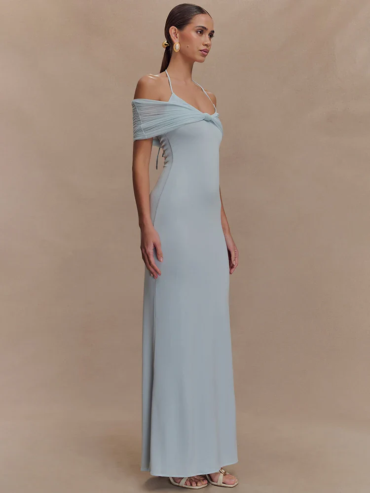 Off Shoulder Strapless Maxi Dress - Image 5