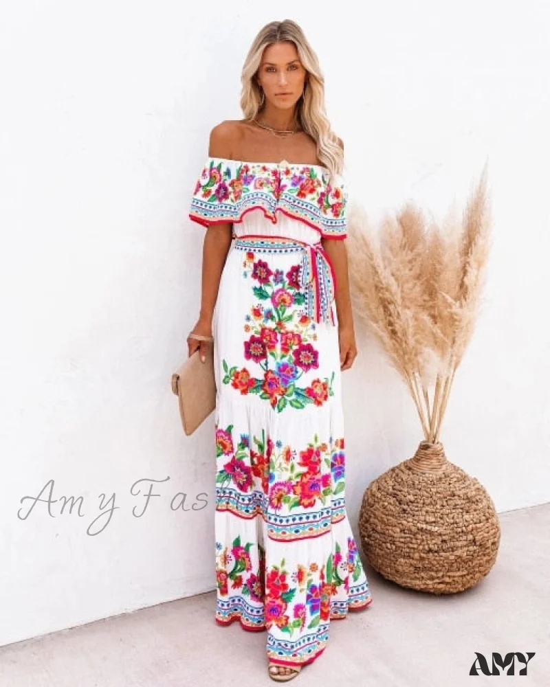 Amy Fashion - Long Floral Print Casual Elegant Party Dresses - Image 10