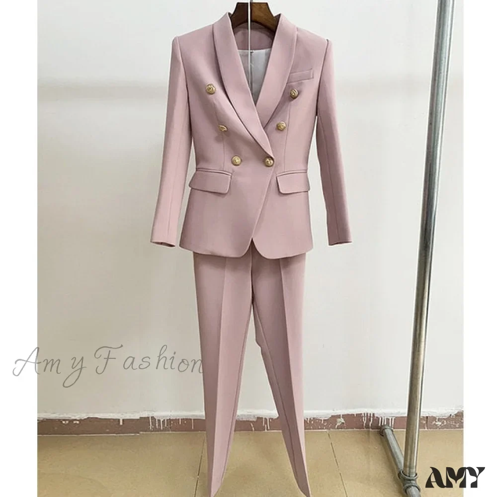 Amy Fashion - Business Classic Double-breasted Buttons Nine Blazer - Image 4