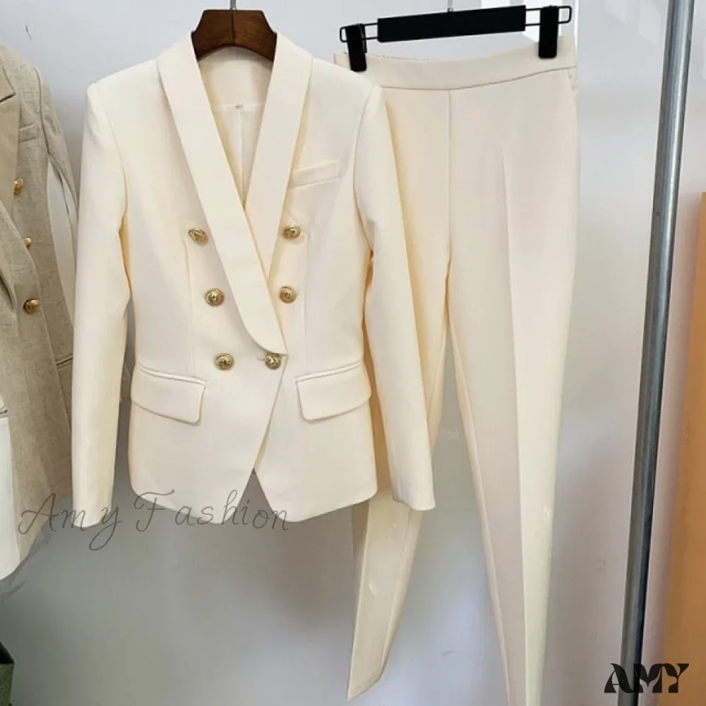 Amy Fashion - Business Classic Double-breasted Buttons Nine Blazer - Image 6