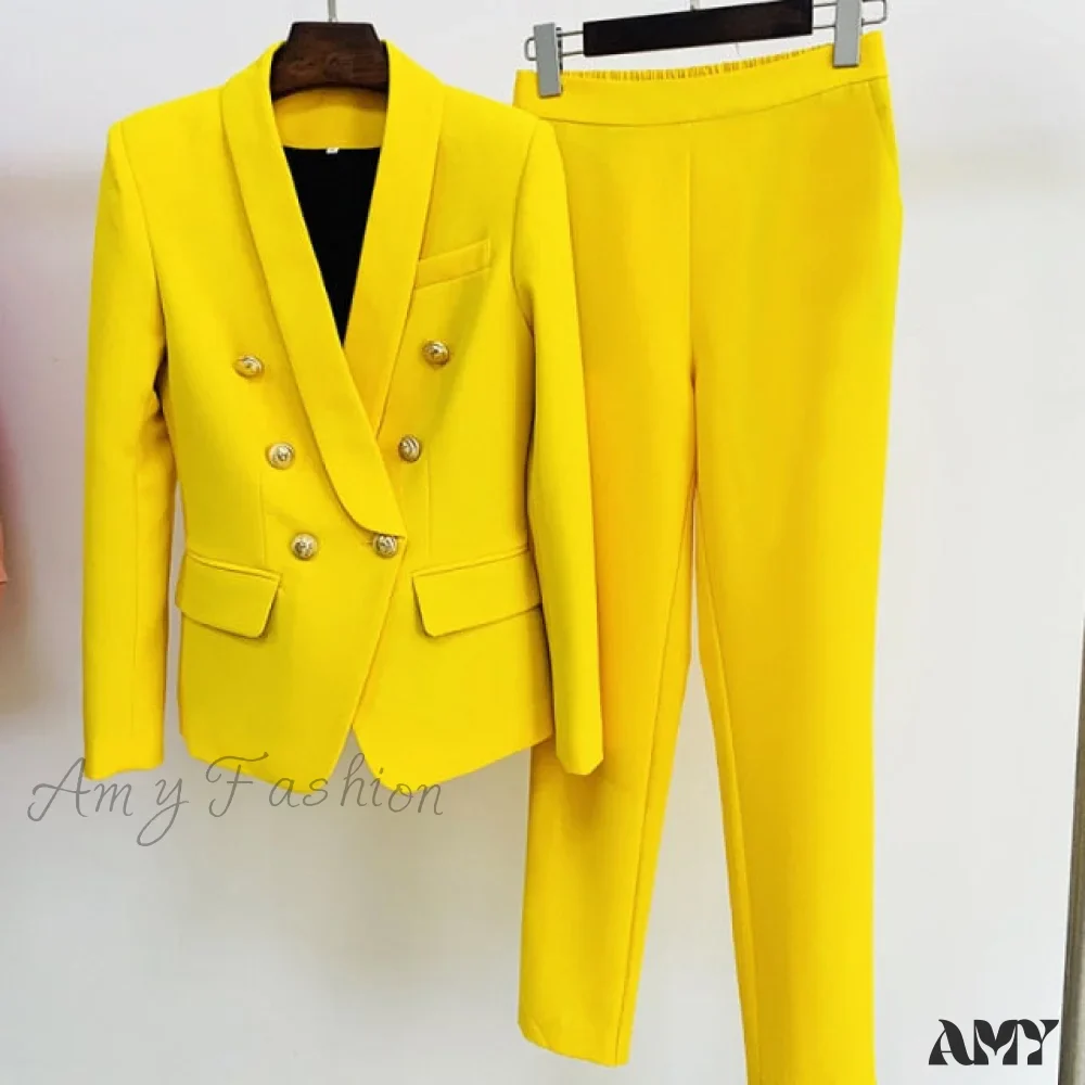 Amy Fashion - Business Classic Double-breasted Buttons Nine Blazer - Image 7