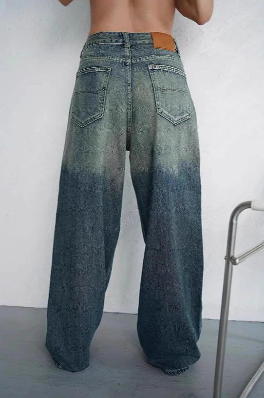 Ombre Distressed Low Waist Trendy Jeans - Image 2