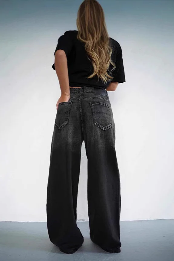 Ombre Distressed Low Waist Trendy Jeans - Image 4
