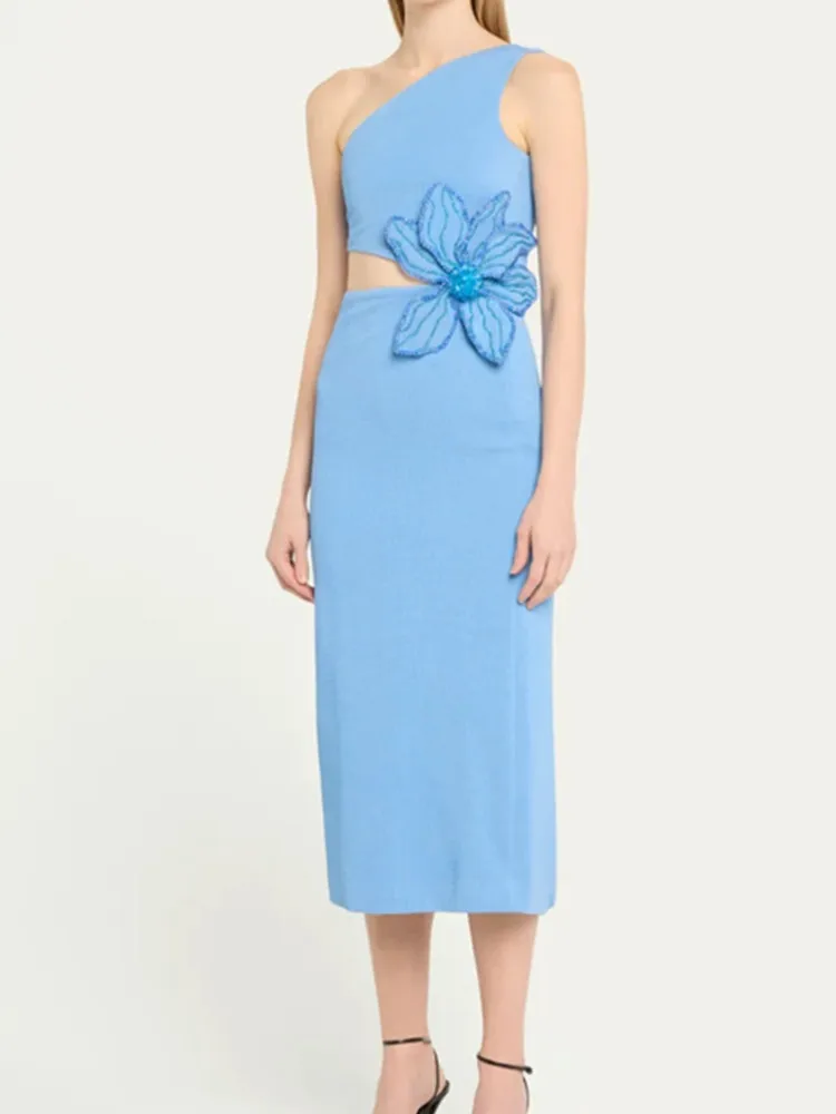 One Shoulder Cut Out Floral Dress - Image 2
