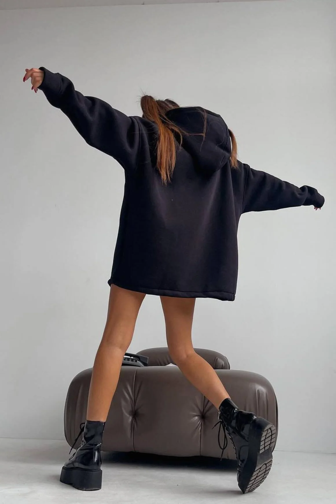 Oversized Long Sleeve Letter Print Hoodie - Image 4