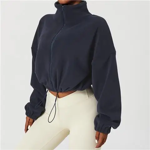 Patchwork Shirring Zipper Coat - Image 2
