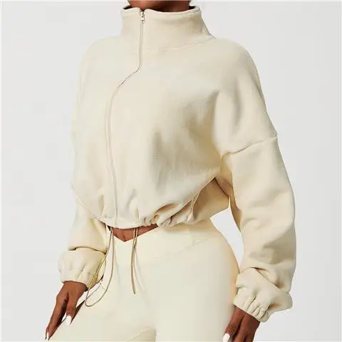 Patchwork Shirring Zipper Coat - Image 3