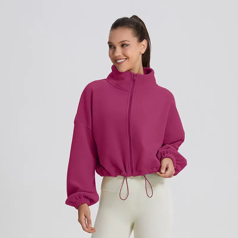 Patchwork Shirring Zipper Coat - Image 7