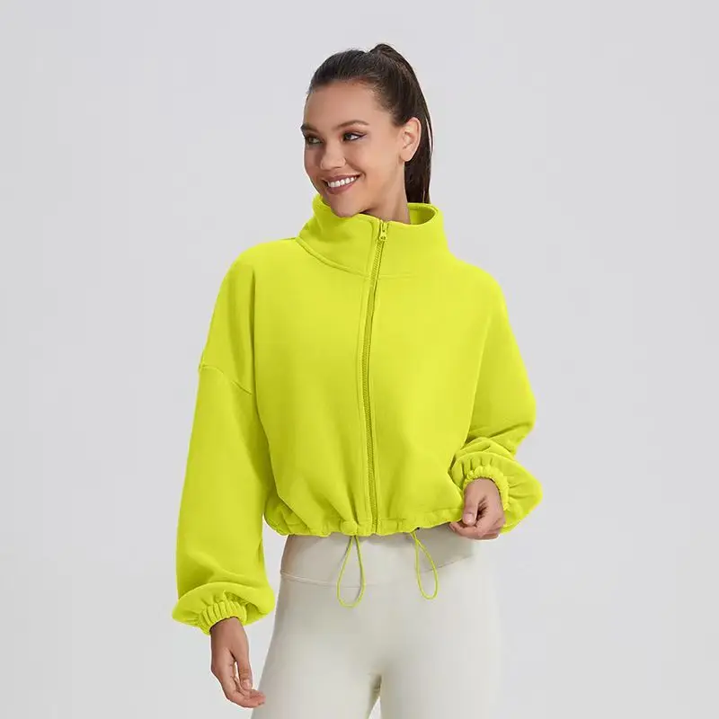 Patchwork Shirring Zipper Coat - Image 8