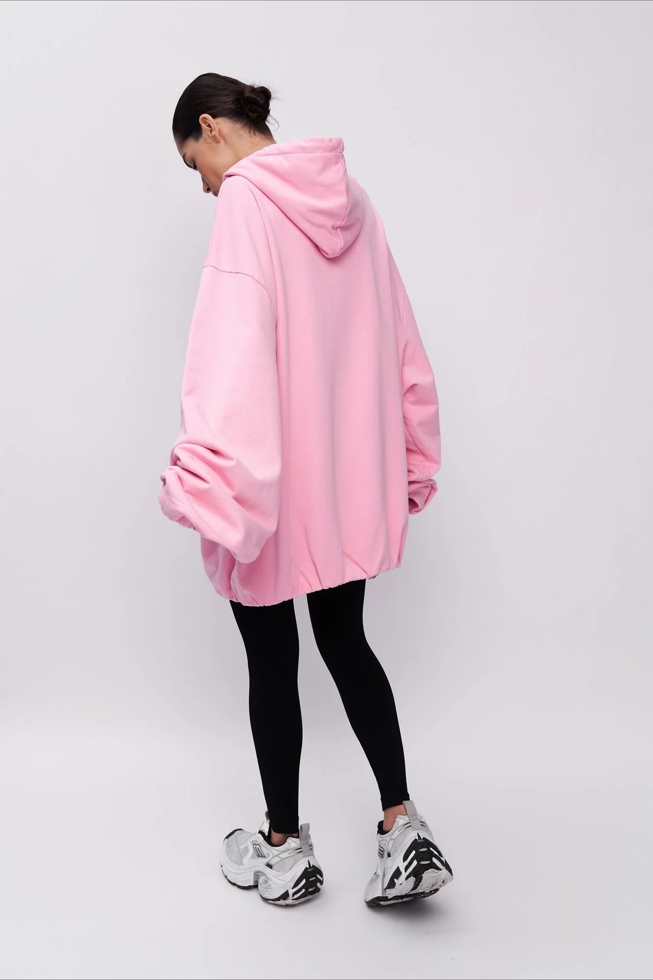 Pink Mid-length Letter Print Hoodie - Image 6