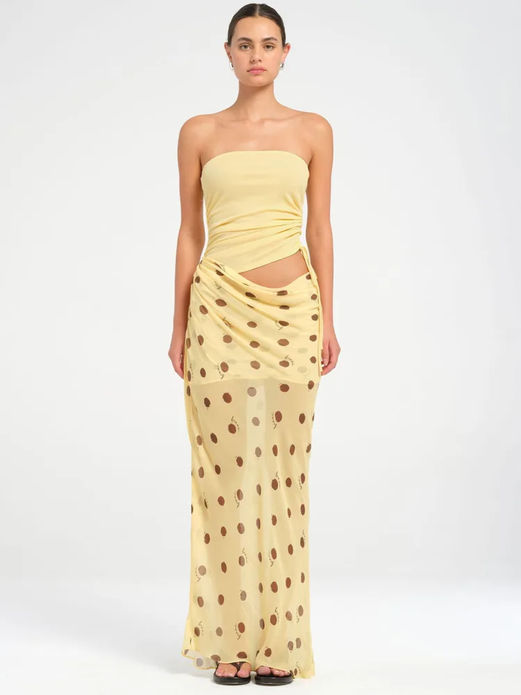 Polka Dot Patchwork Maxi Dress - Image 2