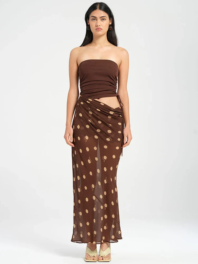 Polka Dot Patchwork Maxi Dress - Image 5