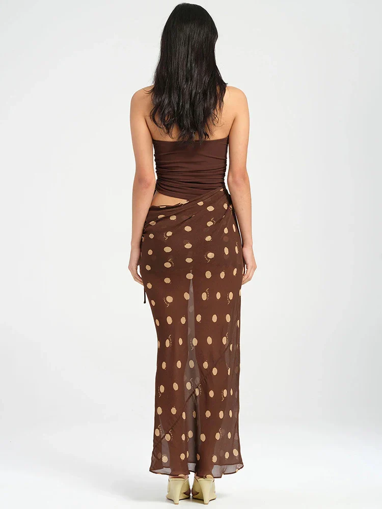 Polka Dot Patchwork Maxi Dress - Image 6