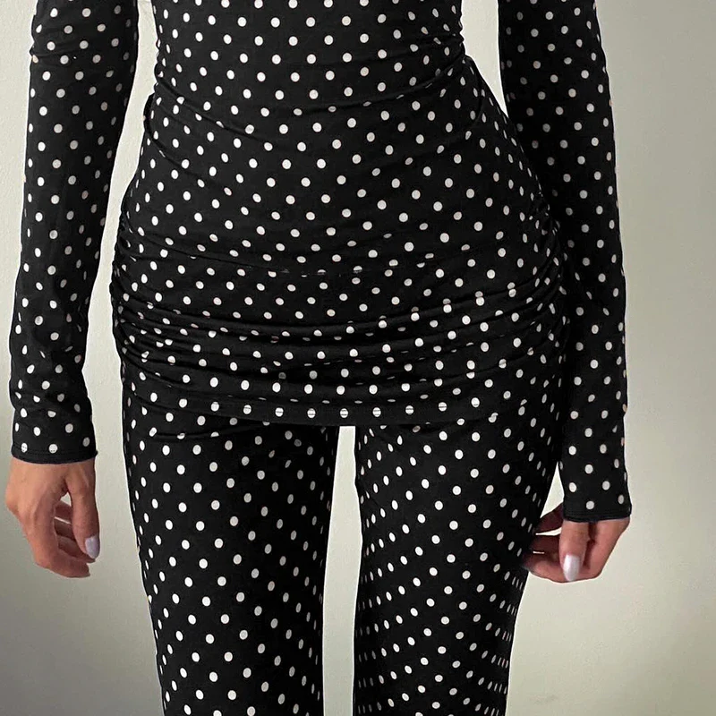 Polka Dot Slim Bootcut Pant - Image 2