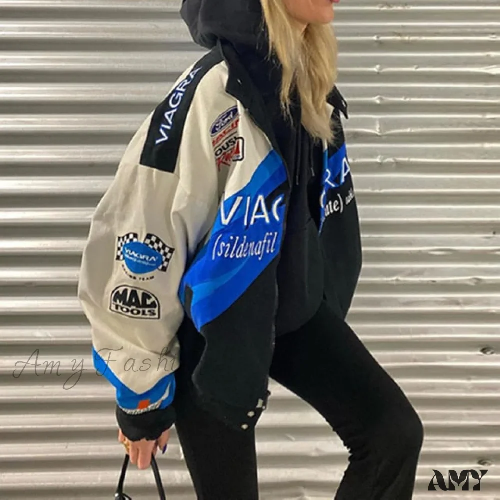 Amy Fashion - Print Loose Baseball Casual Sleeve Sports Coat - Image 5