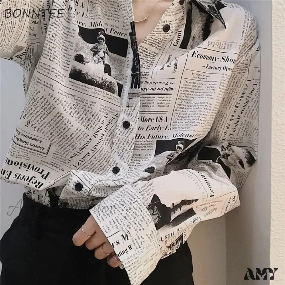 Printed Trendy Streetwear Oversize Couples Thin Tops Blouse - Image 2