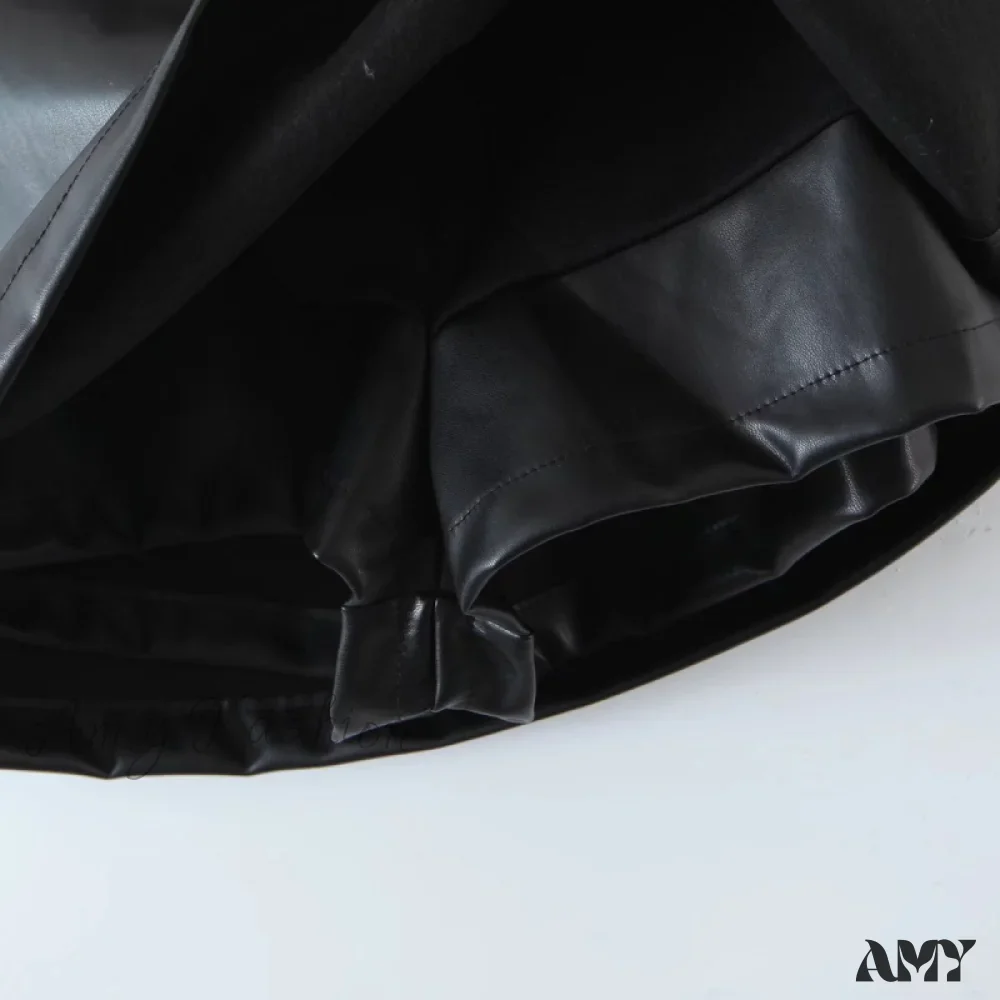 Amy Fashion - Women PU Leather Short Sexy Skirt - Image 6