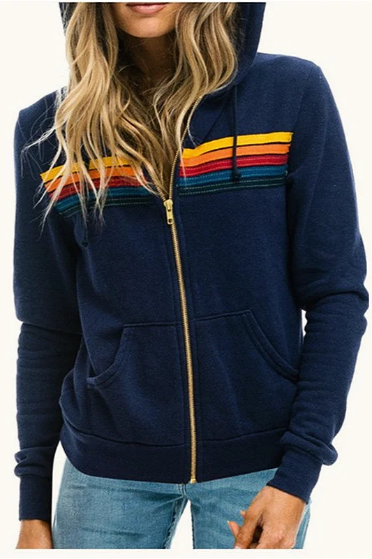 Rainbow Long Sleeve Casual Hoodie - Image 6